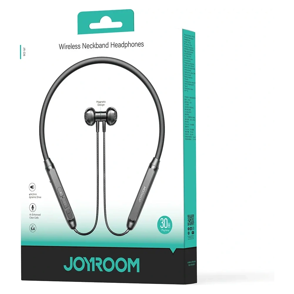 Hurtownia GSM - Bezprzewodowe słuchawki douszne na pałąku Joyroom JR-D8 Bluetooth 5.4 czarne - JYR1106 - {ean13} - Hurt