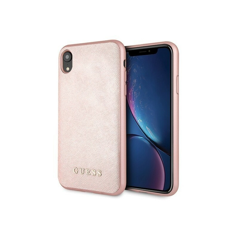 Guess Distributor - 3700740468463 - GUE411PNK - Guess GUHCI61SLSAPI iPhone Xr pink hard case Saffiano Silicone - B2B homescreen