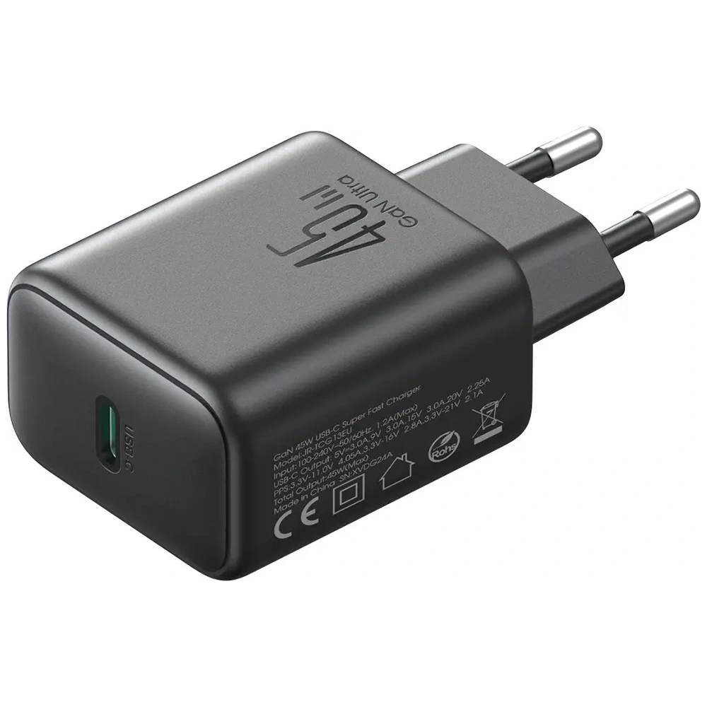 Hurtownia GSM - Joyroom JR-TCG13 45W USB-C GaN hálózati töltő fekete - JYR1109 - {ean13} - Hurt