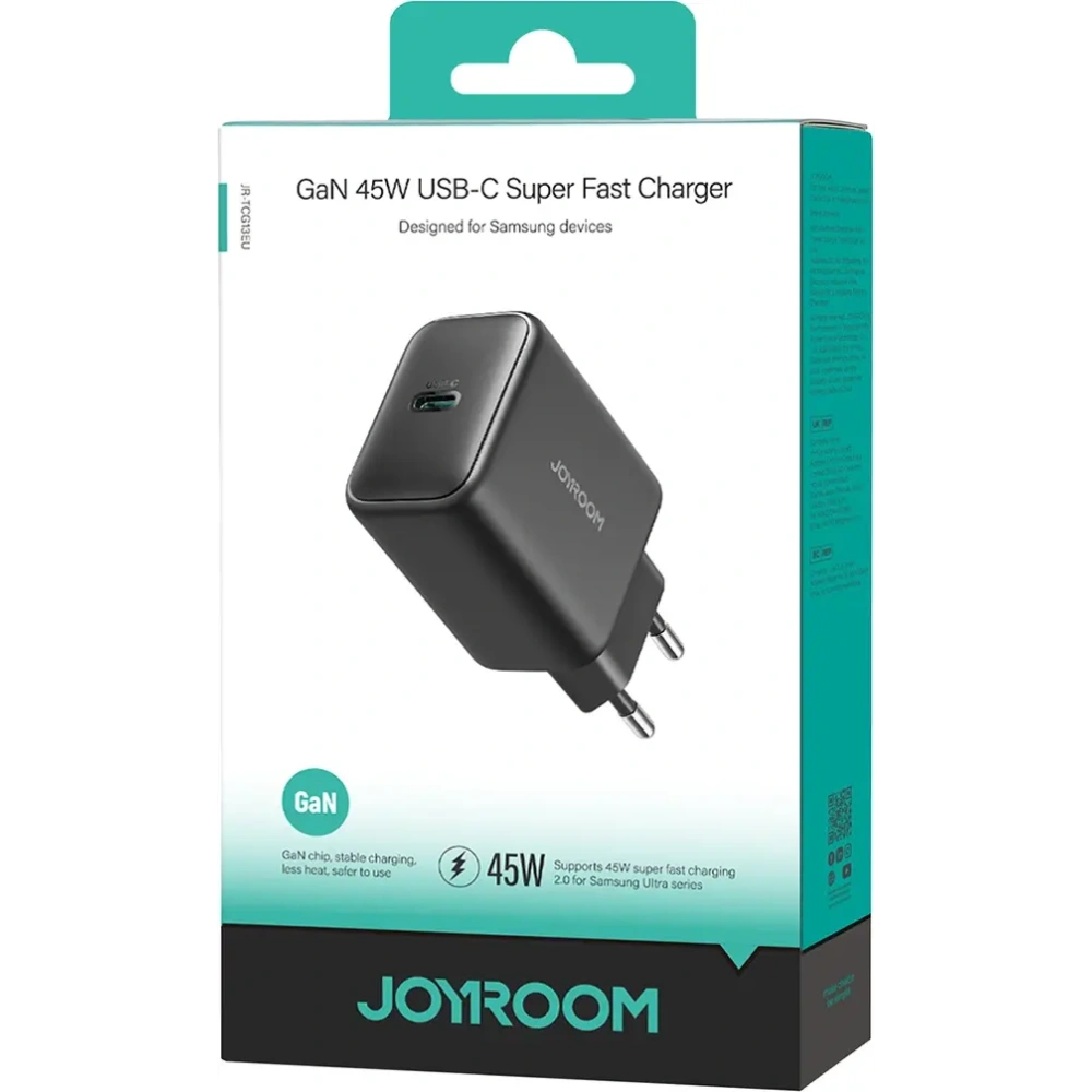 Hurtownia GSM - Joyroom JR-TCG13 45W USB-C GaN hálózati töltő fekete - JYR1109 - {ean13} - Hurt