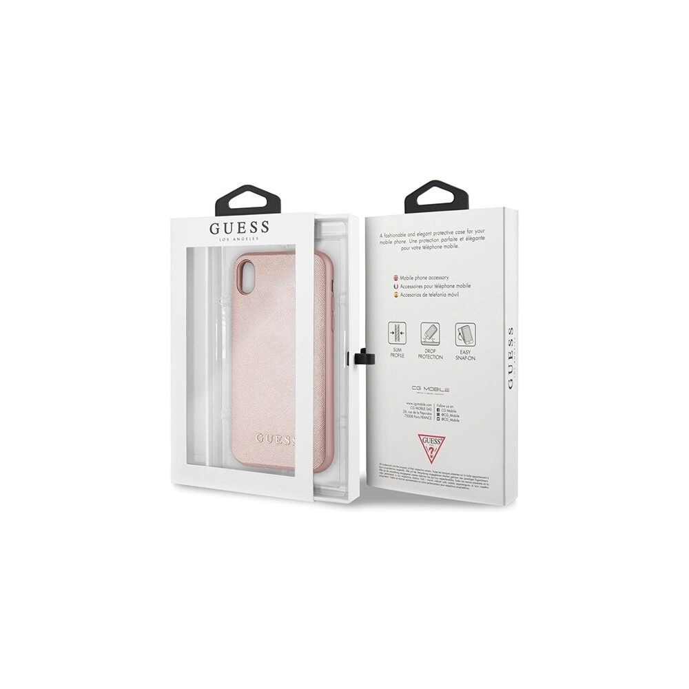 Hurtownia GSM - Etui Guess GUHCI61SLSAPI Apple iPhone XR różowy/pink hard case Saffiano Silicone - GUE411PNK - {ean13} - Hurt