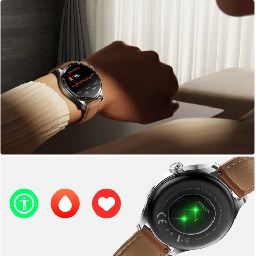 Smartwatch Joyroom Classic Series JR-FC2 Pro z funkcją odbierania połączeń srebrny