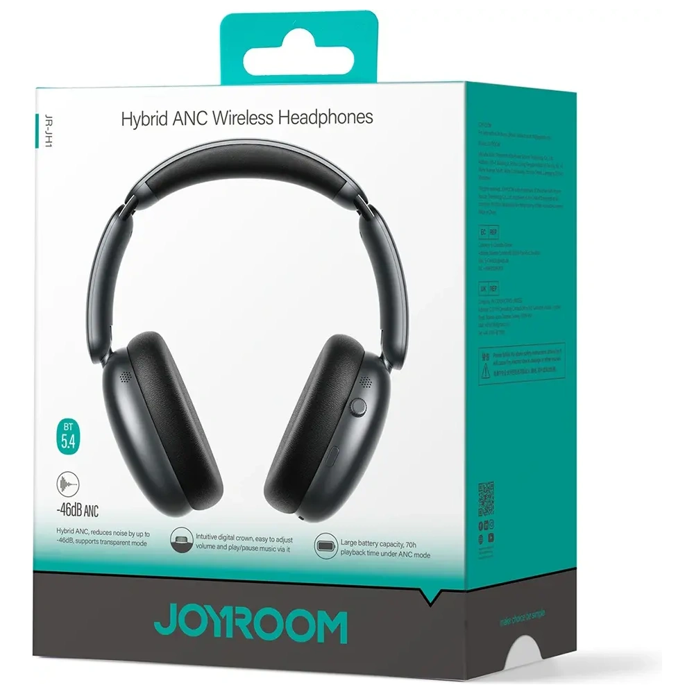 Wholesale Joyroom J-Head Series JR-JH1 ANC Bluetooth 5.4 wireless in-ear headphones black - JYR1112 - {ean13} - Hurt