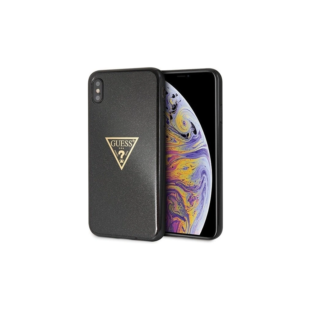 Hurtownia GSM - Etui Guess GUHCI65SGTLBK Apple iPhone XS Max czarny/black hard case Glitter Triangle - GUE413BLK - {ean13} - Hurt