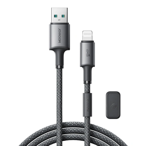 Kabel Joyroom S-A50 Unlimited Series 3A USB-A / Lightning z organizerem magnetycznym 1.2m szary