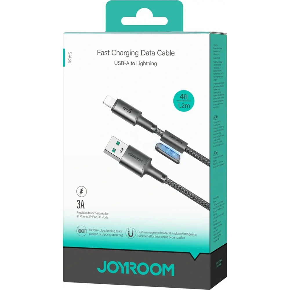 Hurtownia GSM - Joyroom S-A50 Korlátlan Sorozat 3A USB-A / Lightning kábel mágneses rendezővel 1.2m szürke - JYR1119 - {ean13} - Hurt