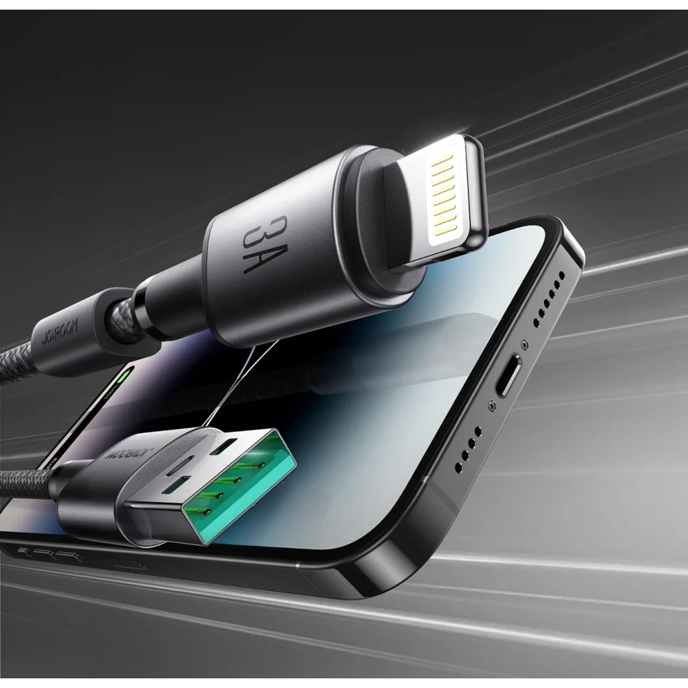 Hurtownia GSM - Kabel Joyroom S-A50 Unlimited Series 3A USB-A / Lightning s magnetickým organizérem 1.2m šedý - JYR1119 - {ean13} - Hurt