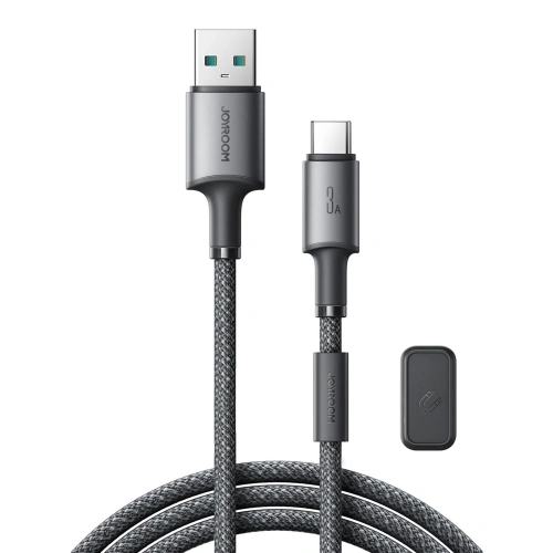 Kabel Joyroom S-A50 Unlimited Series 3A USB-A / USB-C z organizerem magnetycznym 1.2m szary