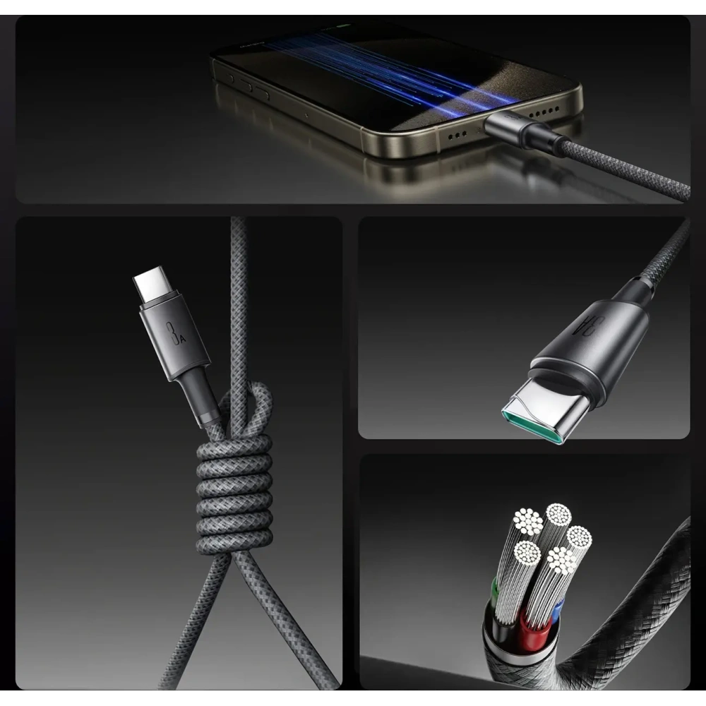 Hurtownia GSM - Joyroom S-A50 Unlimited Series 3A USB-A / USB-C kábel mágneses rendezővel 1.2m szürke - JYR1120 - {ean13} - Hurt