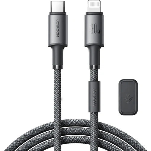 Kabel Joyroom S-A50 Unlimited Series 60W USB-C / Lightning z organizerem magnetycznym 1.2m szary