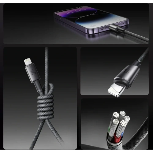 Kabel Joyroom S-A50 Unlimited Series 60W USB-C / Lightning z organizerem magnetycznym 1.2m szary