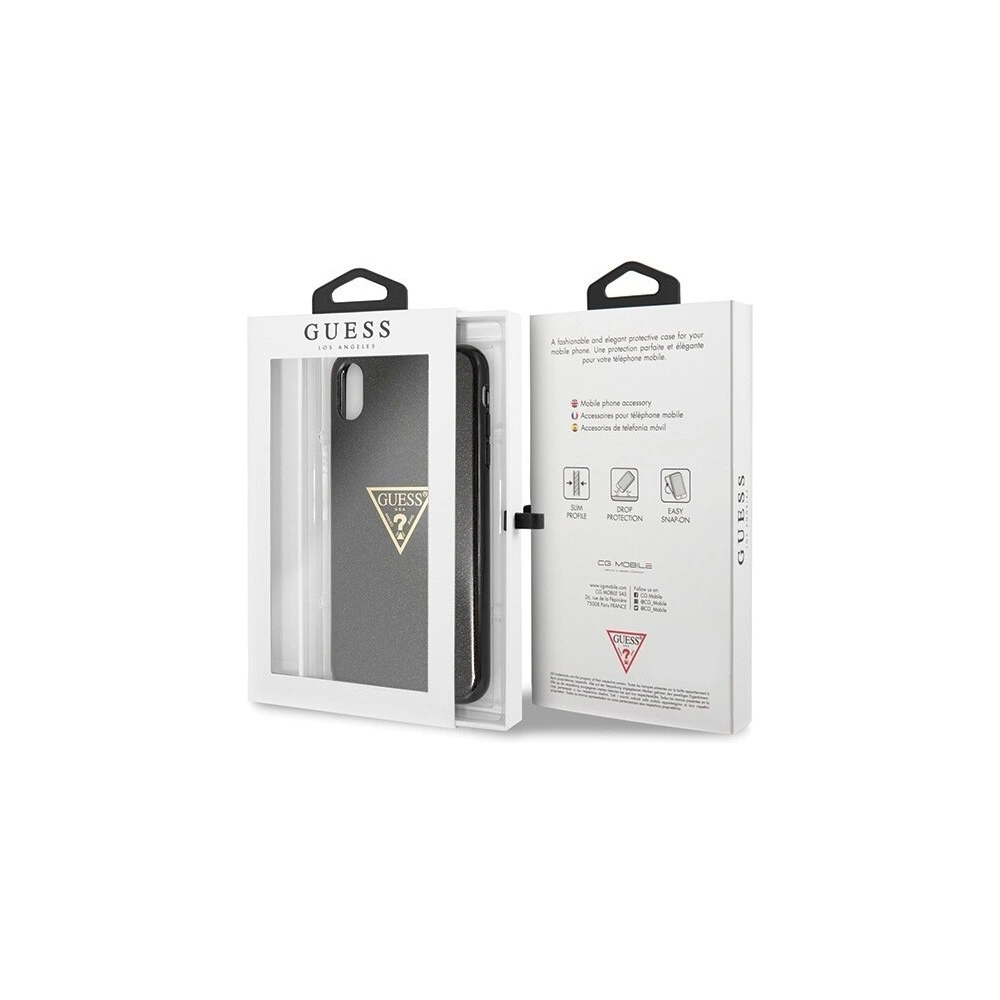 Hurtownia GSM - Etui Guess GUHCI65SGTLBK Apple iPhone XS Max czarny/black hard case Glitter Triangle - GUE413BLK - {ean13} - Hurt