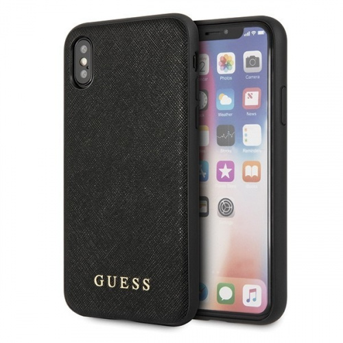 Hurtownia Guess - 3700740472651 - GUE414BLK - Etui Guess GUHCI65SLSABK Apple iPhone XS Max czarny/black hard case Saffiano Silicone - B2B homescreen