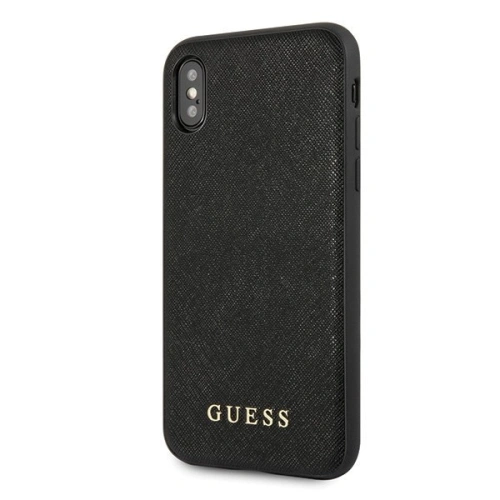 Etui Guess GUHCI65SLSABK Apple iPhone XS Max czarny/black hard case Saffiano Silicone