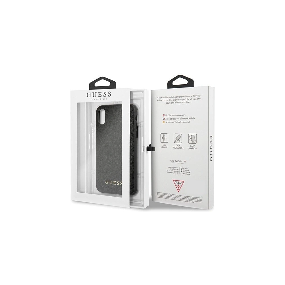Hurtownia GSM - Etui Guess GUHCI65SLSABK Apple iPhone XS Max schwarz/schwarz Hartschale Saffiano Silikon - GUE414BLK - {ean13} - Hurt