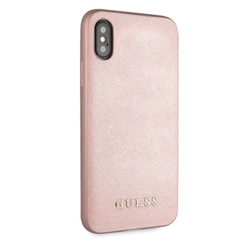 Etui Guess GUHCI65SLSAPI Apple iPhone XS Max różowy/pink hard case Saffiano Silicone