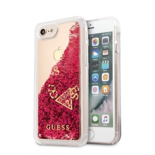 Guess Distributor - 3700740417591 - GUE416RASP - Guess GUHCI8GLUFLRA Apple iPhone SE 2022/SE 2020/8/7 raspberry hard case Glitter Liquid - B2B homescreen