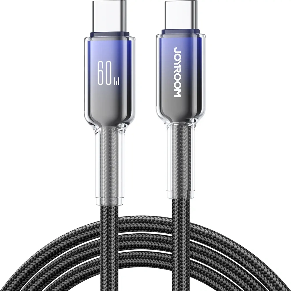 Hurtownia GSM - Joyroom S-A42 Crystal-Clear sorozat 60W USB-C / USB-C kábel 1.2m fekete - JYR1127 - {ean13} - Hurt