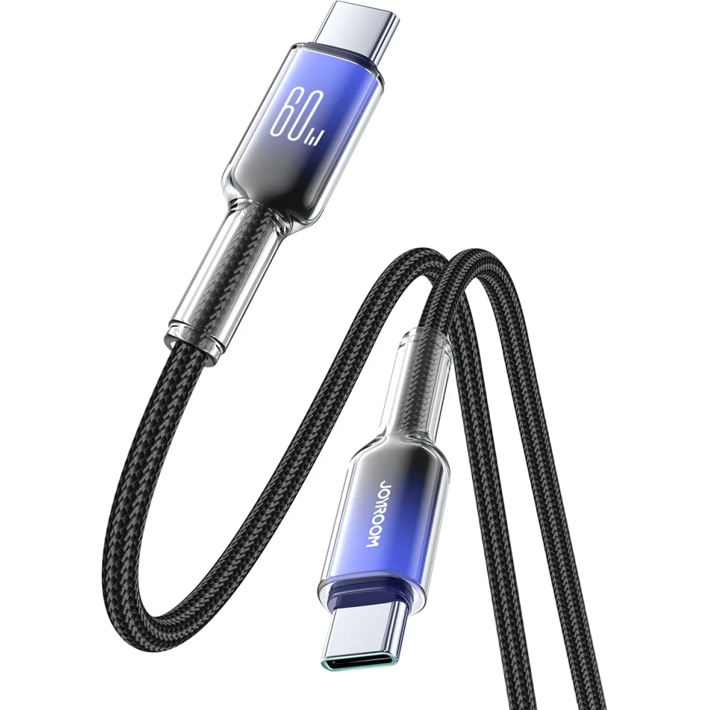 Hurtownia GSM - Joyroom S-A42 Crystal-Clear sorozat 60W USB-C / USB-C kábel 1.2m fekete - JYR1127 - {ean13} - Hurt