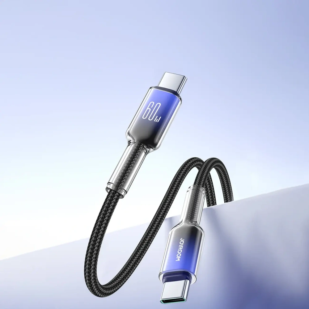 Hurtownia GSM - Joyroom S-A42 Crystal-Clear sorozat 60W USB-C / USB-C kábel 1.2m fekete - JYR1127 - {ean13} - Hurt