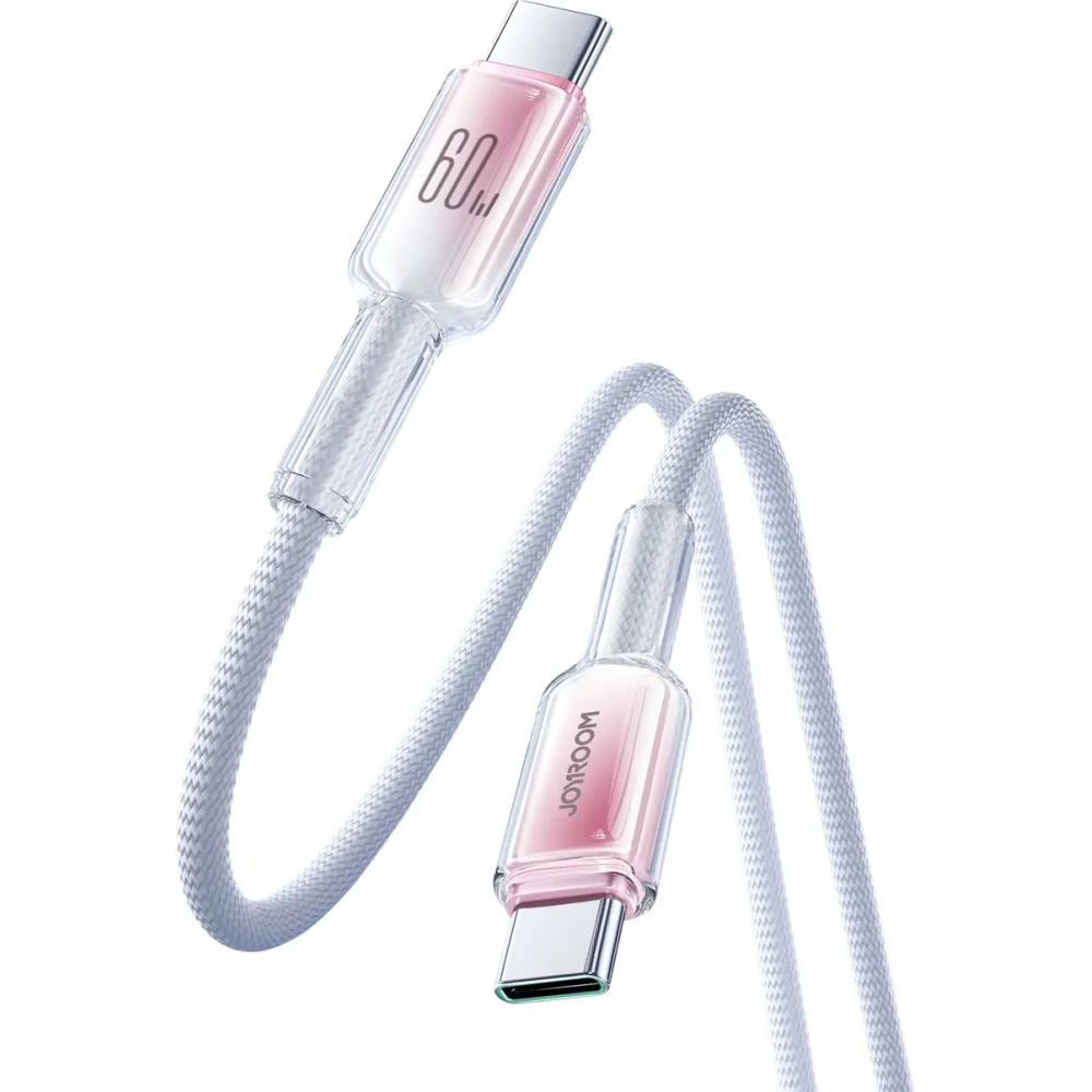 Hurtownia GSM - Joyroom S-A42 Crystal-Clear Series 60W USB-C / USB-C kábel 1.2m fehér - JYR1128 - {ean13} - Hurt