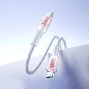 Wholesale Joyroom S-A42 Crystal-Clear Series 60W USB-C / USB-C cable 1.2m white - JYR1128 - {ean13} - Hurt