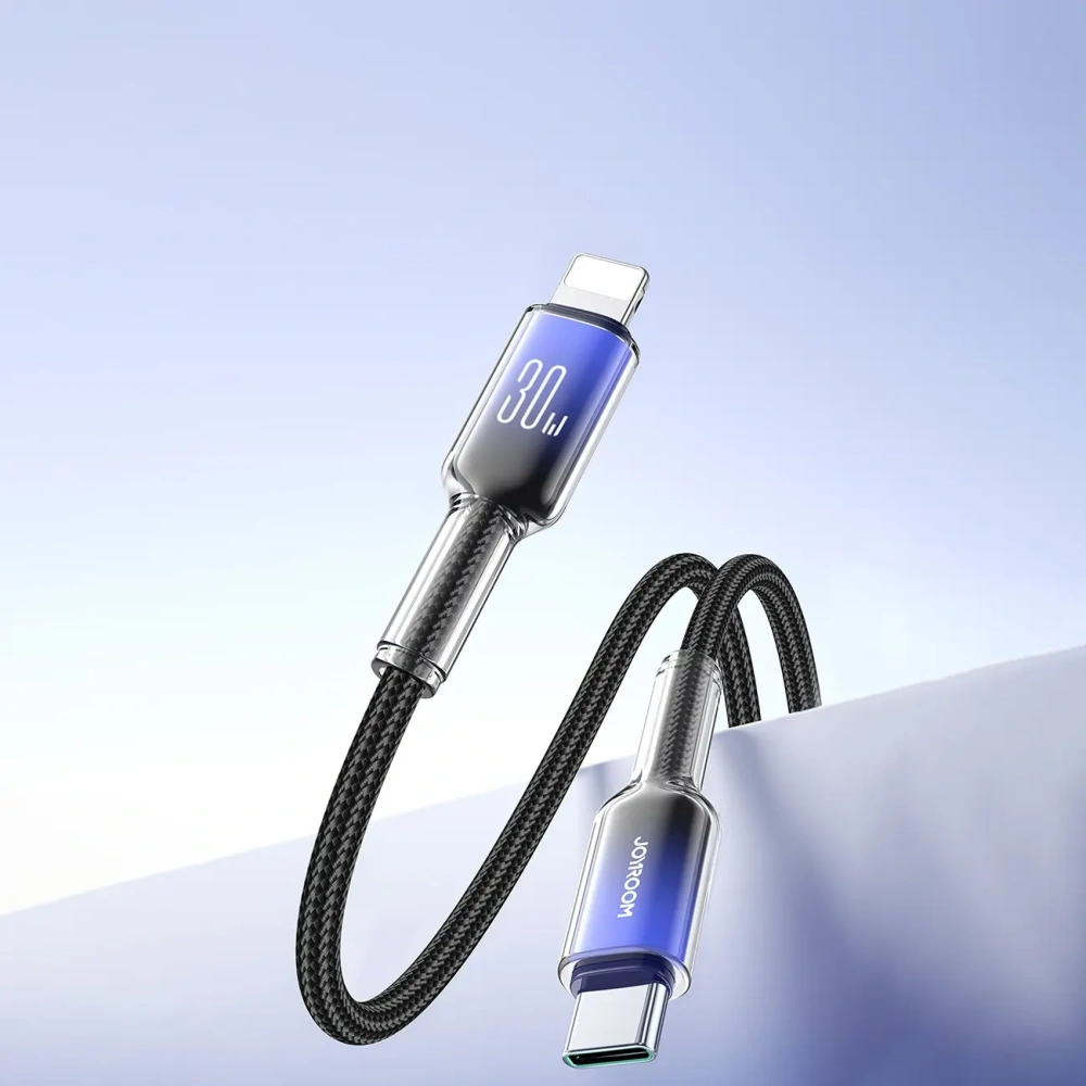 Wholesale Joyroom S-A42 Crystal-Clear Series 30W USB-C / Lightning cable 1.2m black - JYR1129 - {ean13} - Hurt