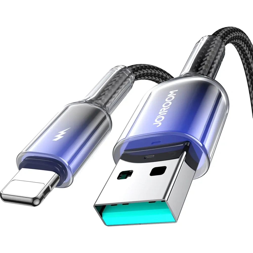 Hurtownia GSM - Joyroom S-A42 Crystal-Clear sorozat 3A USB-A / Lightning kábel 1.2m fekete - JYR1131 - {ean13} - Hurt
