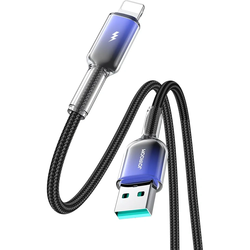 Hurtownia GSM - Joyroom S-A42 Crystal-Clear sorozat 3A USB-A / Lightning kábel 1.2m fekete - JYR1131 - {ean13} - Hurt