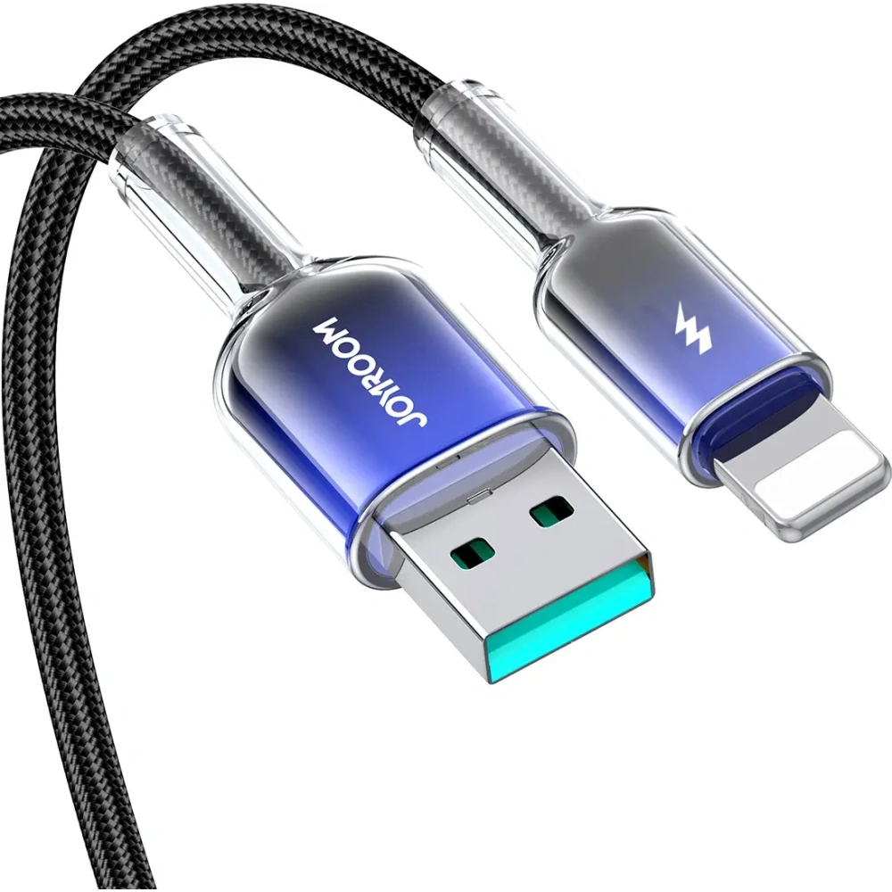 Hurtownia GSM - Joyroom S-A42 Crystal-Clear sorozat 3A USB-A / Lightning kábel 1.2m fekete - JYR1131 - {ean13} - Hurt
