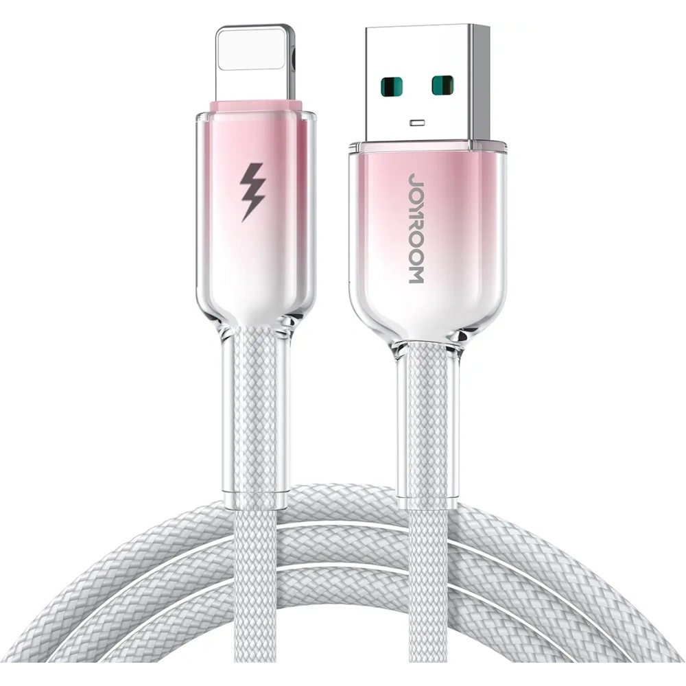 Hurtownia GSM - Joyroom S-A42 Crystal-Clear sorozat 3A USB-A / Lightning kábel 1.2m fehér - JYR1132 - {ean13} - Hurt