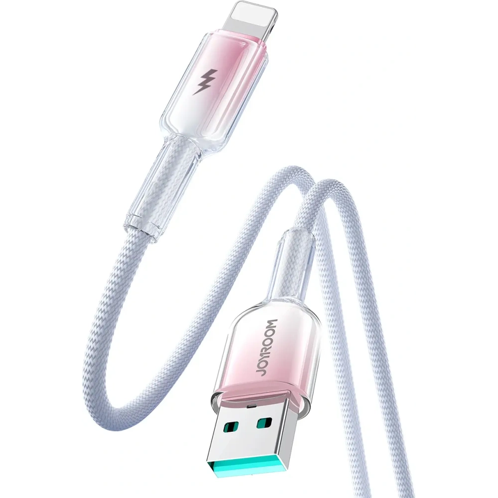 Hurtownia GSM - Joyroom S-A42 Crystal-Clear sorozat 3A USB-A / Lightning kábel 1.2m fehér - JYR1132 - {ean13} - Hurt