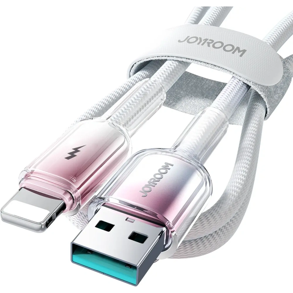 Hurtownia GSM - Joyroom S-A42 Crystal-Clear sorozat 3A USB-A / Lightning kábel 1.2m fehér - JYR1132 - {ean13} - Hurt