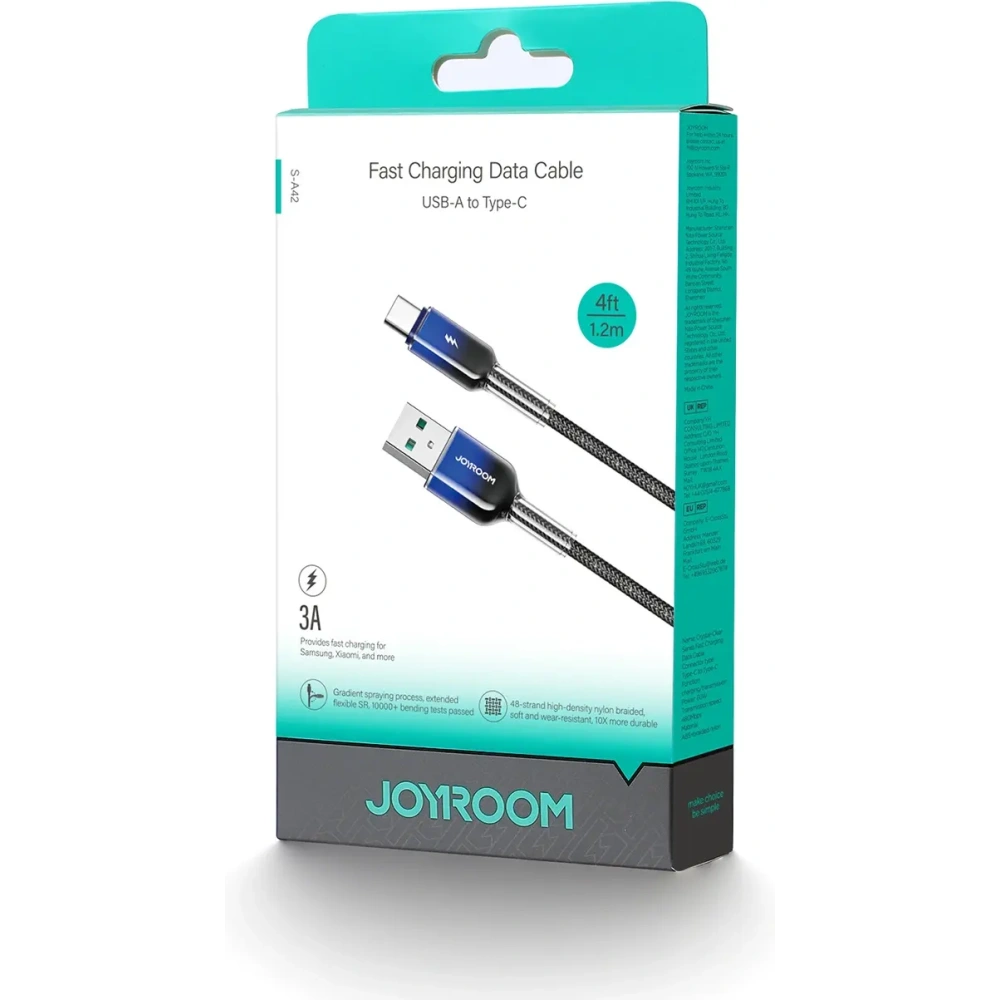 Hurtownia GSM - Joyroom Cablu USB-A / USB-C Crystal-Clear Series 3A S-A42 1.2m negru - JYR1133 - {ean13} - Hurt