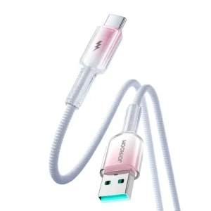 Wholesale Joyroom S-A42 Crystal-Clear Series 3A USB-A / USB-C cable 1.2m white - JYR1134 - {ean13} - Hurt