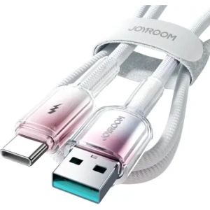 Wholesale Joyroom S-A42 Crystal-Clear Series 3A USB-A / USB-C cable 1.2m white - JYR1134 - {ean13} - Hurt