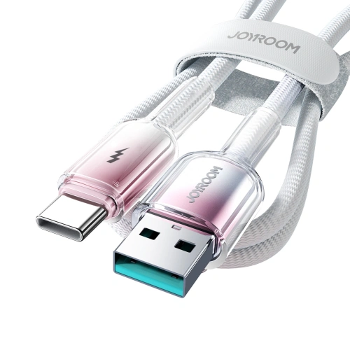 Kabel Joyroom S-A42 Crystal-Clear Series 3A USB-A / USB-C 1.2m biały