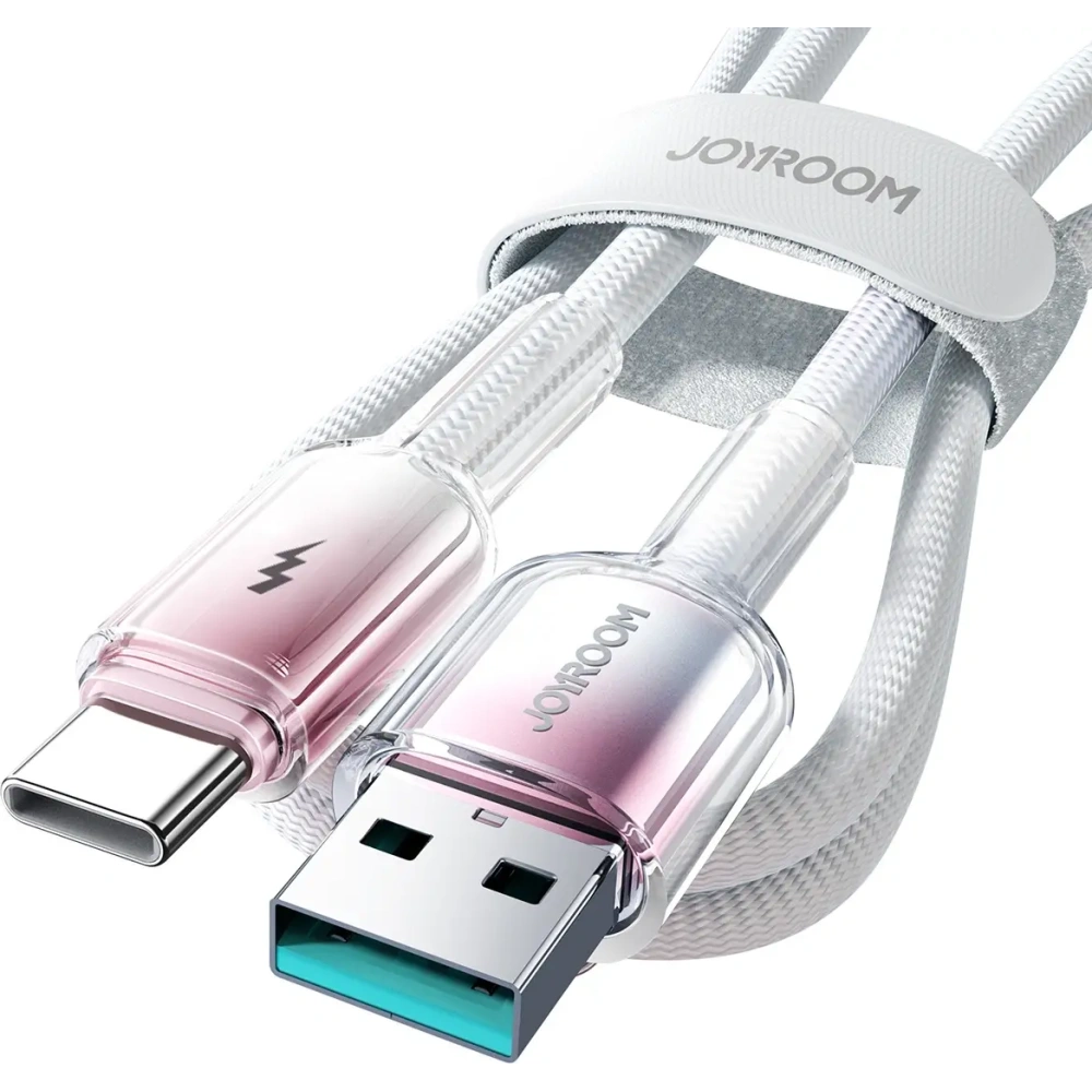 Hurtownia GSM - Joyroom S-A42 Crystal-Clear sorozat 3A USB-A / USB-C kábel 1.2m fehér - JYR1134 - {ean13} - Hurt