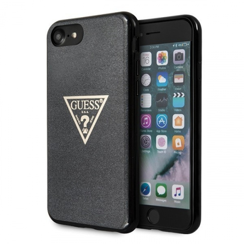 Guess GUHCI8SGTLBK Apple iPhone SE 2022/SE 2020/8/7 black hard case Glitter Triangle