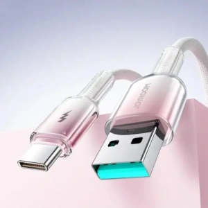Wholesale Joyroom S-A42 Crystal-Clear Series 3A USB-A / USB-C cable 1.2m white - JYR1134 - {ean13} - Hurt
