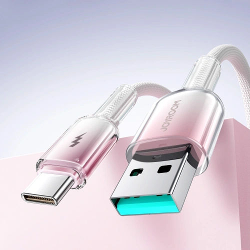 Kabel Joyroom S-A42 Crystal-Clear Series 3A USB-A / USB-C 1.2m biały