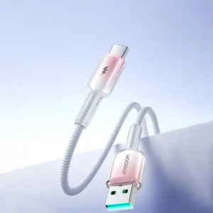 Wholesale Joyroom S-A42 Crystal-Clear Series 3A USB-A / USB-C cable 1.2m white - JYR1134 - {ean13} - Hurt