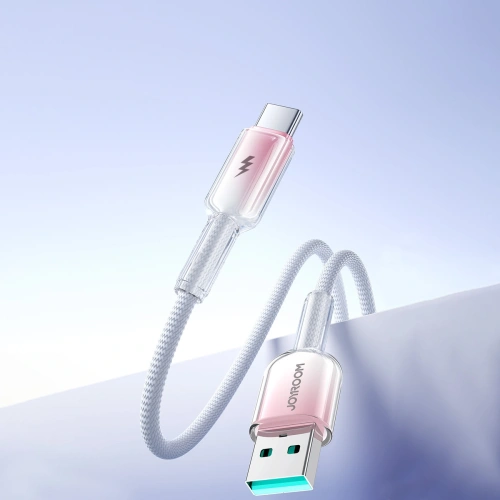 Kabel Joyroom S-A42 Crystal-Clear Series 3A USB-A / USB-C 1.2m biały