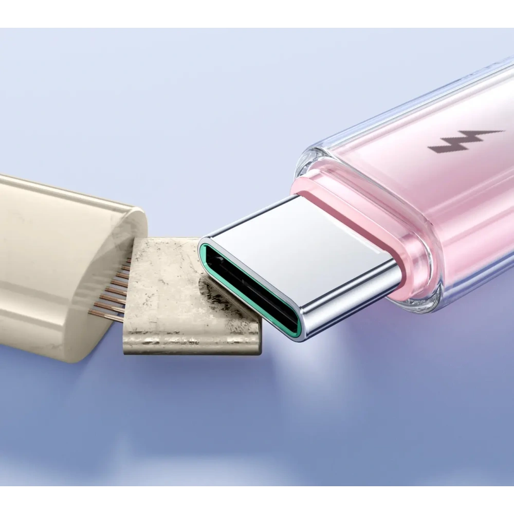 Hurtownia GSM - Joyroom S-A42 Crystal-Clear sorozat 3A USB-A / USB-C kábel 1.2m fehér - JYR1134 - {ean13} - Hurt