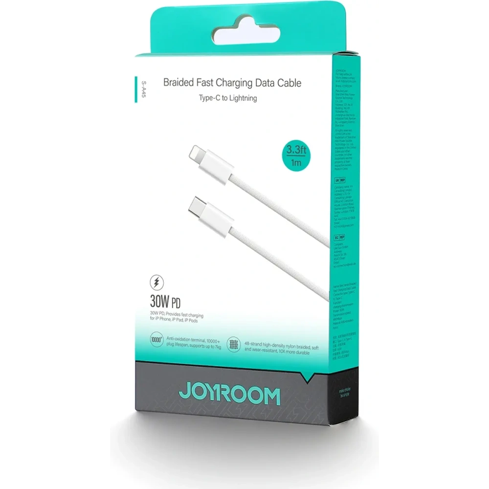 Hurtownia GSM - Joyroom S-A45 Ben Serie 30W USB-C / Lightning geflochtenes Kabel 1m weiß - JYR1135 - {ean13} - Hurt