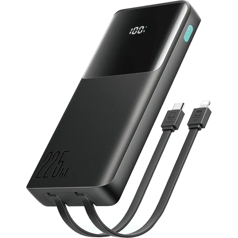 Hurtownia GSM - Joyroom powerbank JR-PBF19 22.5W 10000mAh + beépített USB-C, Lightning kábelek fekete - JYR1136 - {ean13} - Hurt