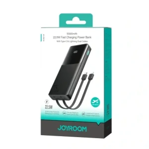 Wholesale Joyroom powerbank JR-PBF19 22.5W 10000mAh + built-in USB-C, Lightning cables black - JYR1136 - {ean13} - Hurt