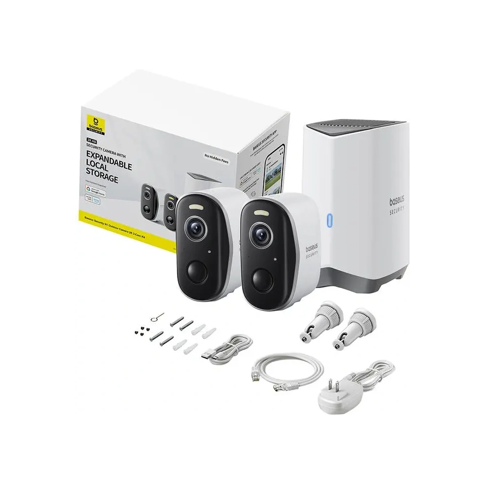 Hurtownia GSM - Baseus N1 2K kültéri kamera 2 db-os szett (Fehér) - BSU8895 - {ean13} - Hurt