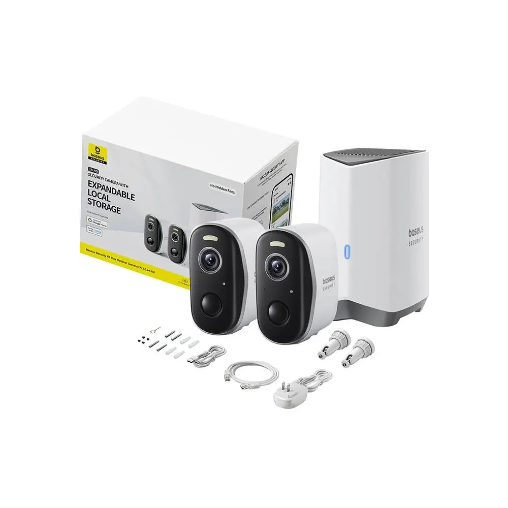 Wholesale Baseus N1 Plus 2K Outdoor camera set of 2 (White) - BSU8896 - {ean13} - Hurt