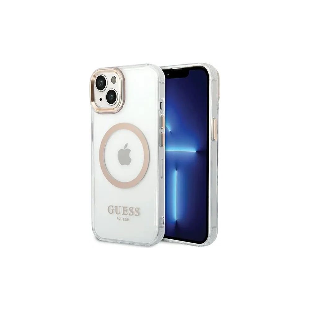 Hurtownia GSM - Guess GUHMP15MHTRMD Apple iPhone 15 Plus / 14 Plus husă din metal cu margine Magsafe aurie - GUE4197 - {ean13} - Hurt